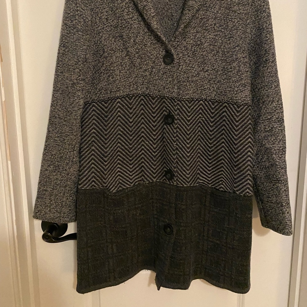 J Jill Long Line Multi Pattern Button Sweater Jac… - image 3